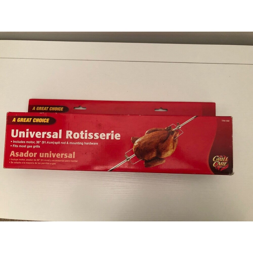 Grill Care Company Universal Rotisserie Fits Most Gas Grills w/Motor and mount